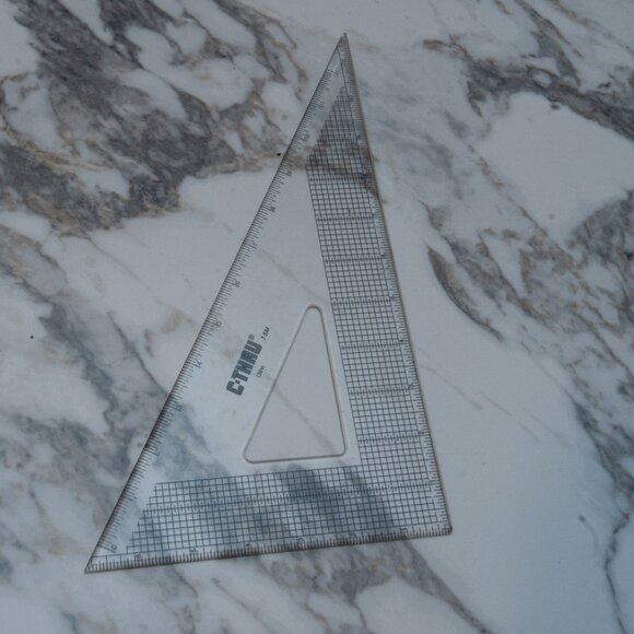 Westcott C-THRU Grid Triangle, 12", 30/60 Degree, Transparent (T-5M) - Picture 2 of 3